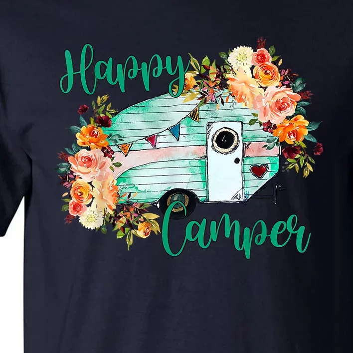 Happy Camper Funny Matching Camping Crew Tall T-Shirt