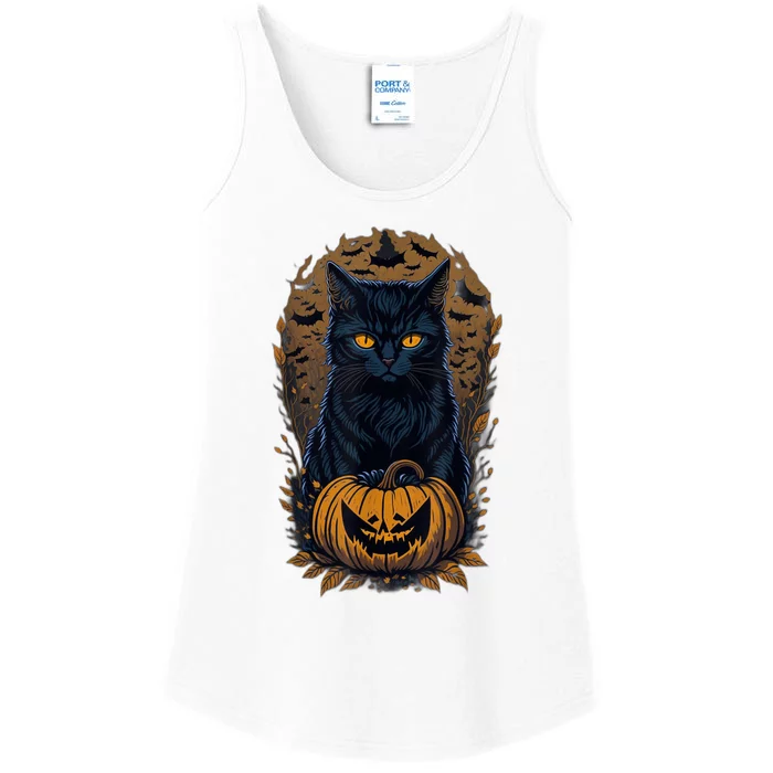 Halloween Cats Funny Cat Halloween Ladies Essential Tank