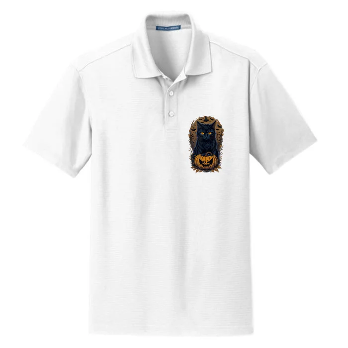 Halloween Cats Funny Cat Halloween Dry Zone Grid Performance Polo