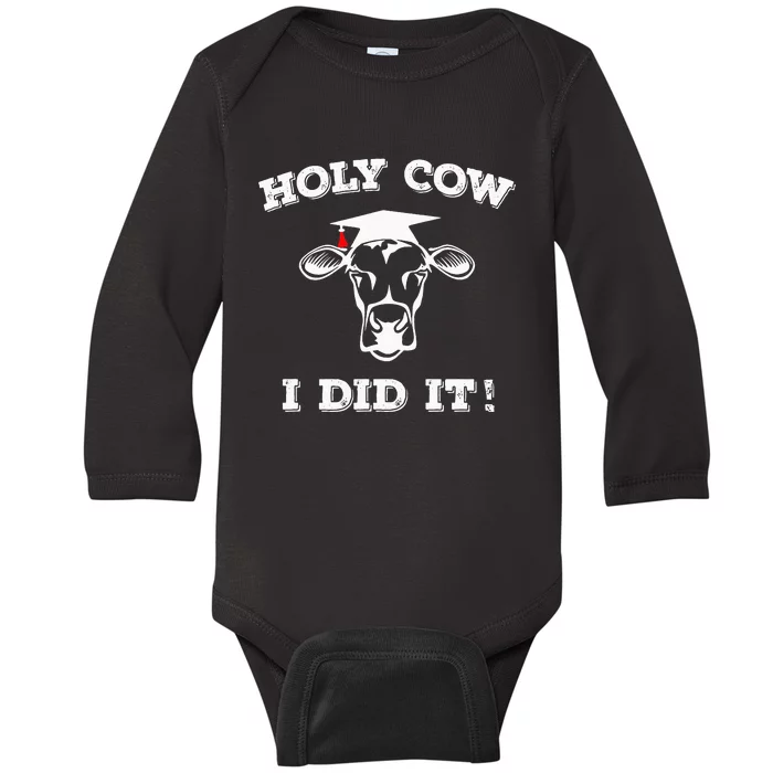 Holy Cow Funny Dairy Farmer Midwest Pride Baby Long Sleeve Bodysuit