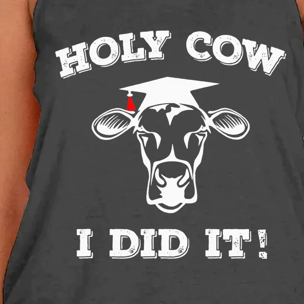 Holy Cow Funny Dairy Farmer Midwest Pride Women's Knotted Racerback Tank