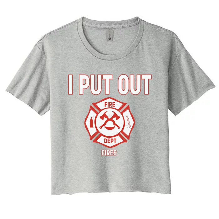 Halloween Costume Funny Firefighter I Put Out Fires Fire Cute Gift Women's Crop Top Tee