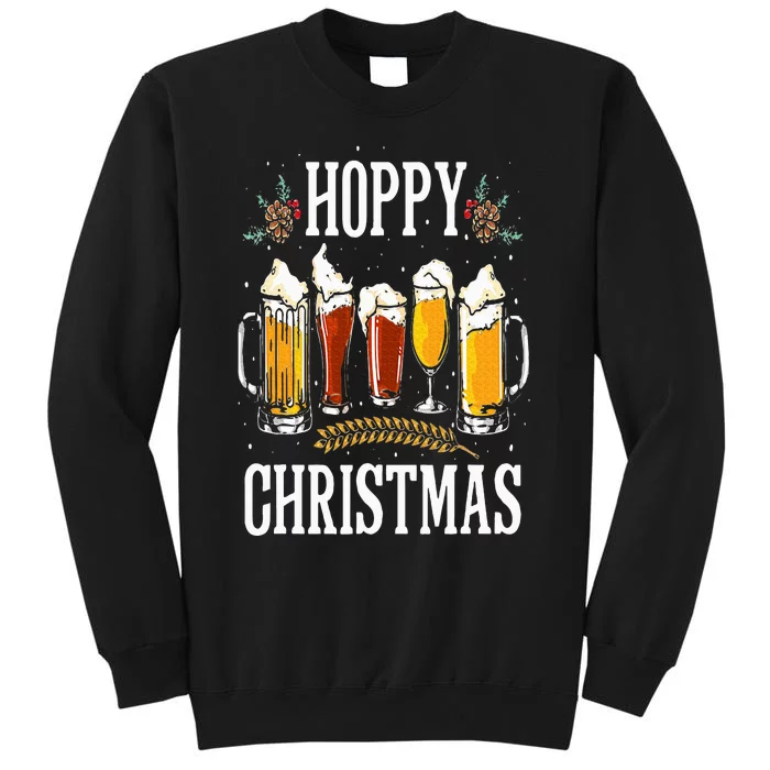 Hoppy Christmas Funny Merry Christmas Beer Lover Pajamas Sweatshirt