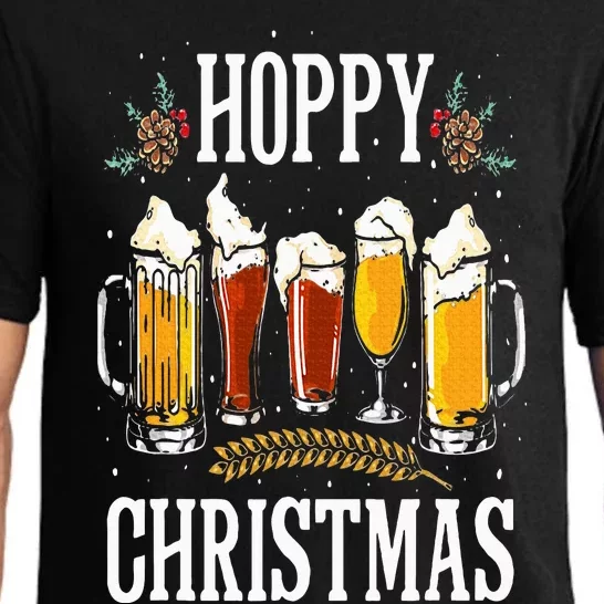 Hoppy Christmas Funny Merry Christmas Beer Lover Pajamas Pajama Set