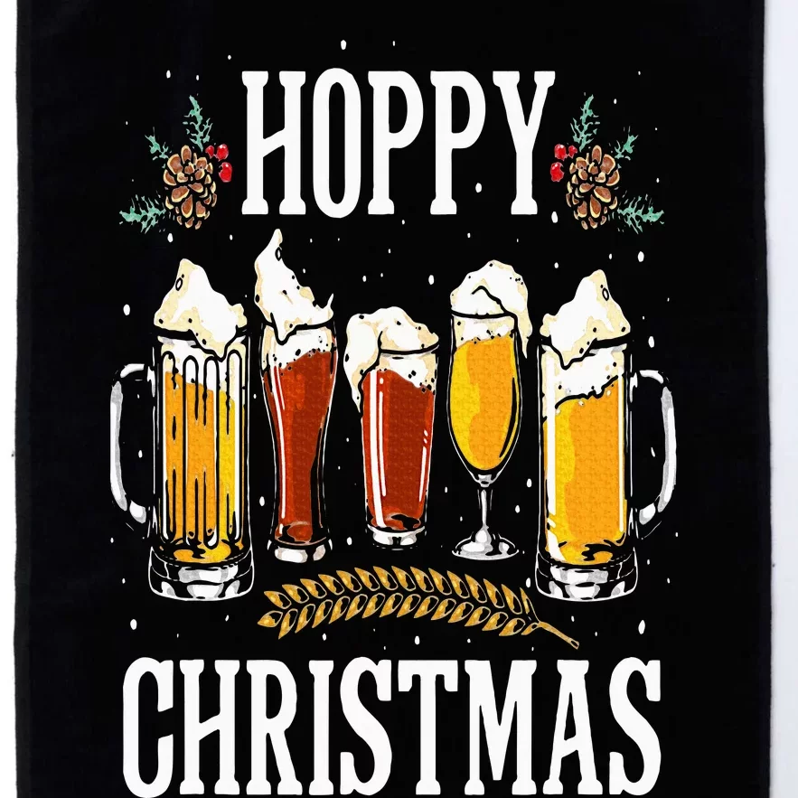 Hoppy Christmas Funny Merry Christmas Beer Lover Pajamas Platinum Collection Golf Towel