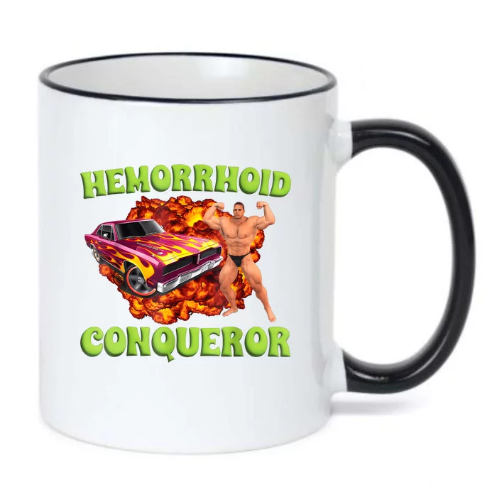 Hemorrhoid Conqueror Funny Meme Weird Offensive Cringe Joke Black Color Changing Mug