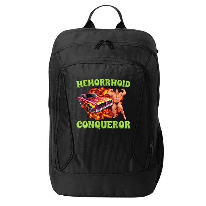 Hemorrhoid Conqueror Funny Meme Weird Offensive Cringe Joke City Backpack