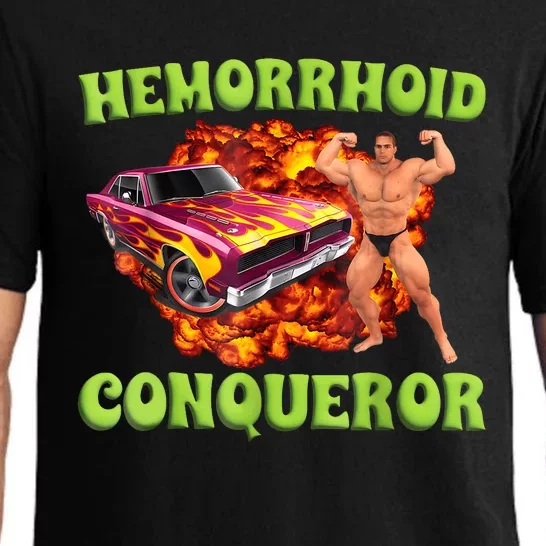 Hemorrhoid Conqueror Funny Meme Weird Offensive Cringe Joke Pajama Set