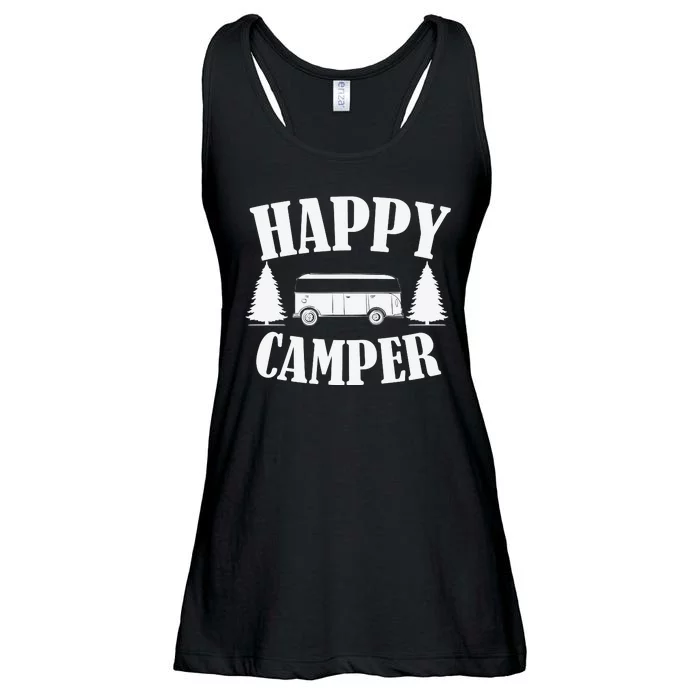 Happy Camper Funny Camping Meme Vintage Ladies Essential Flowy Tank