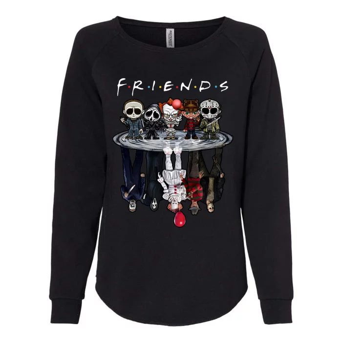 Horror Characters Friends Chibi Shadow Cute Horror Halloween Squad Womens California Wash Sweatshirt