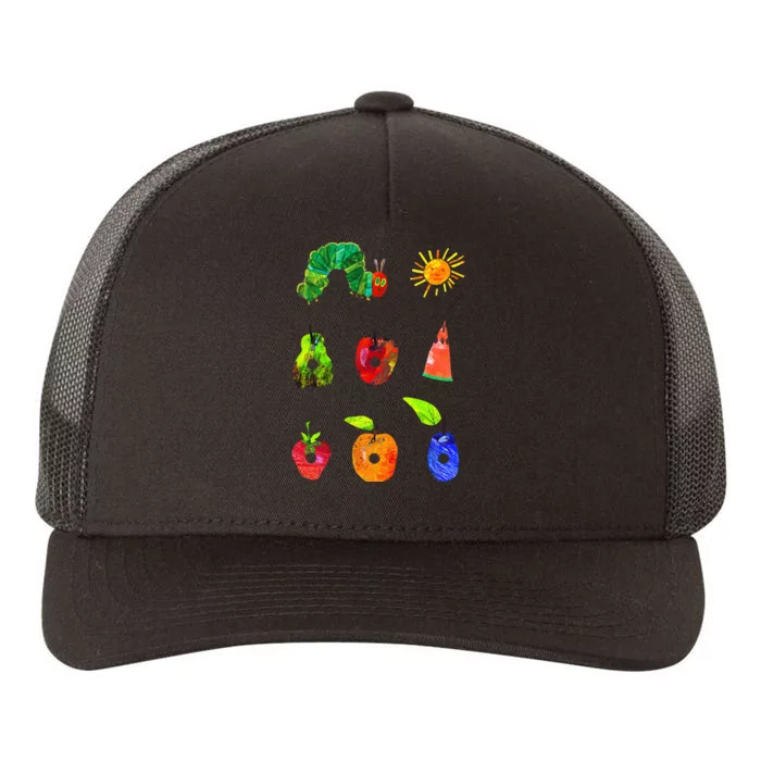 Hungry Caterpillar Funny Book Lover Vintage For Kids Yupoong Adult 5-Panel Trucker Hat