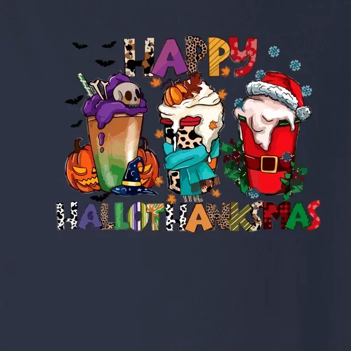 Hallothanksmas Coffee Fall Vibes Cute Halloween Thanksgiving Toddler Long Sleeve Shirt