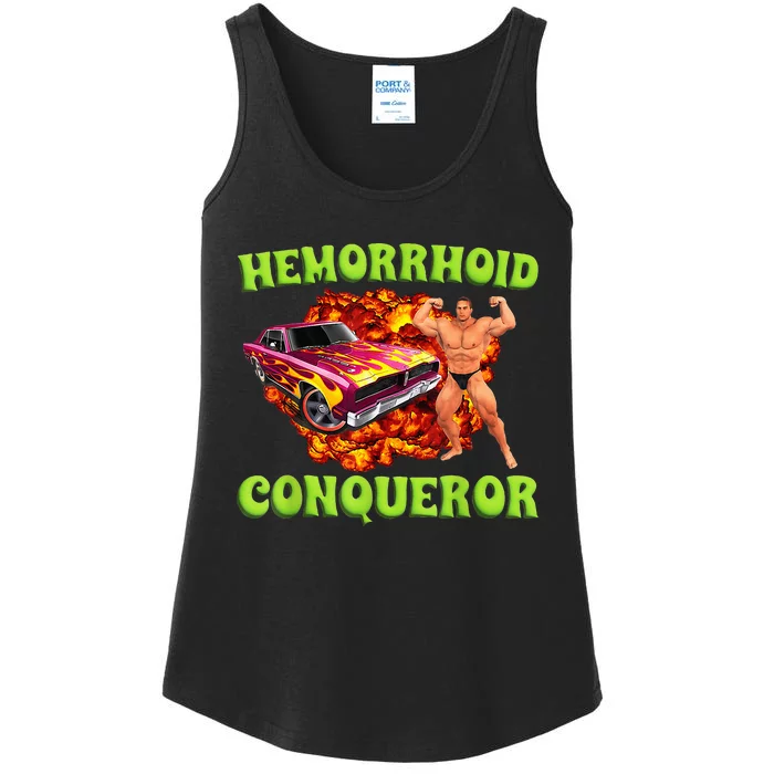 Hemorrhoid Conqueror Funny Meme Dank Weird Joke Women Ladies Essential Tank