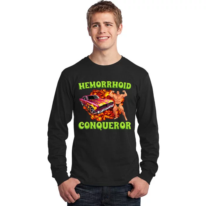 Hemorrhoid Conqueror Funny Meme Dank Weird Joke Women Tall Long Sleeve T-Shirt