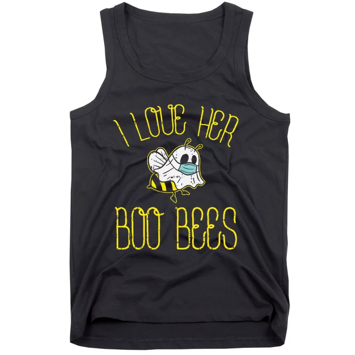 Halloween Couple Face Mask Set Boo Bees Design Tank Top