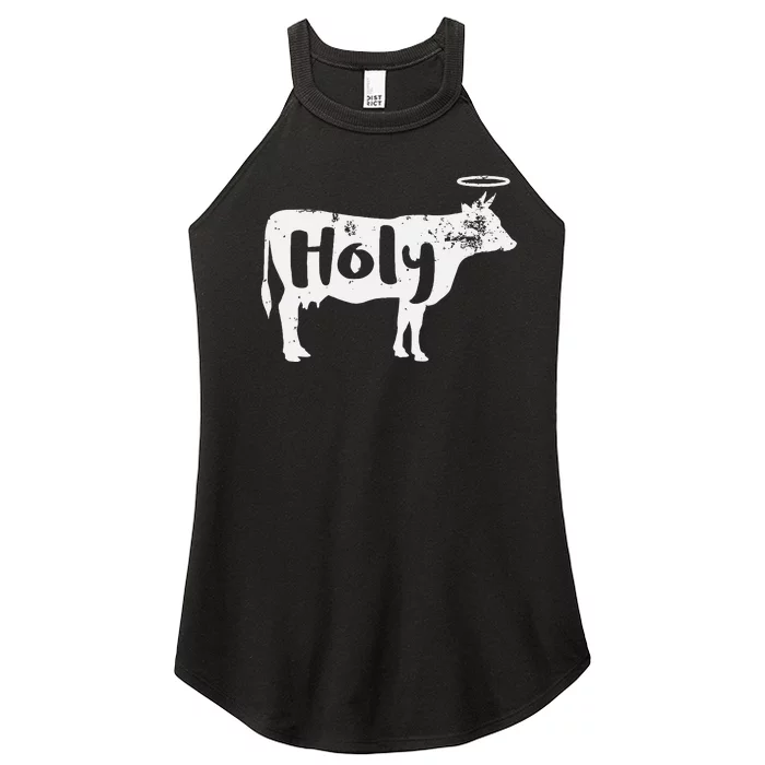 Holy Cow Funny Dairy Farmer Midwest Pride Women’s Perfect Tri Rocker Tank