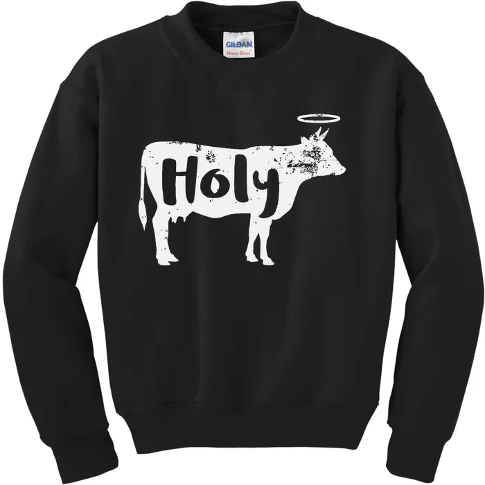 Holy Cow Funny Dairy Farmer Midwest Pride Kids Sweatshirt