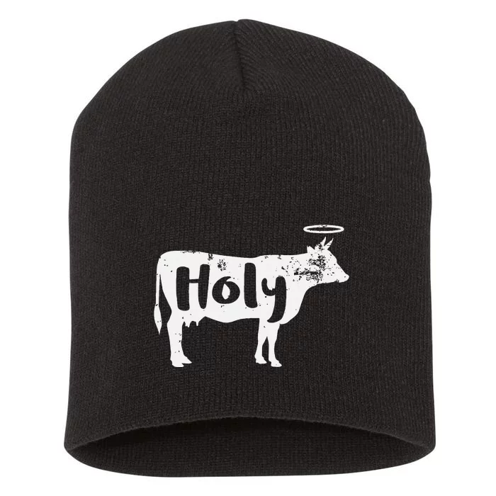 Holy Cow Funny Dairy Farmer Midwest Pride Short Acrylic Beanie