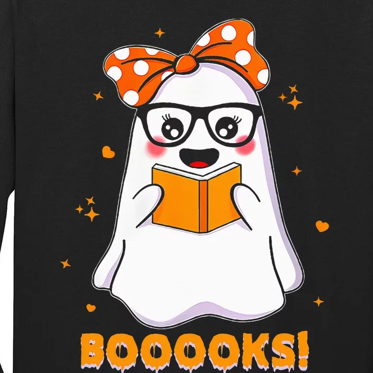 Halloween Costume for Book Lovers Ghostly Reading Attire Tall Long Sleeve T-Shirt