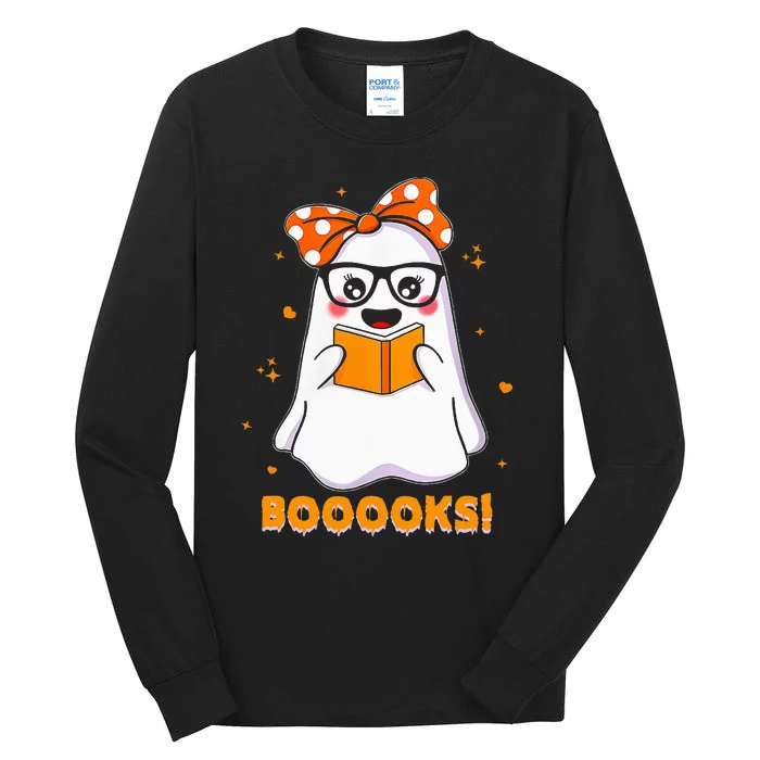 Halloween Costume for Book Lovers Ghostly Reading Attire Tall Long Sleeve T-Shirt