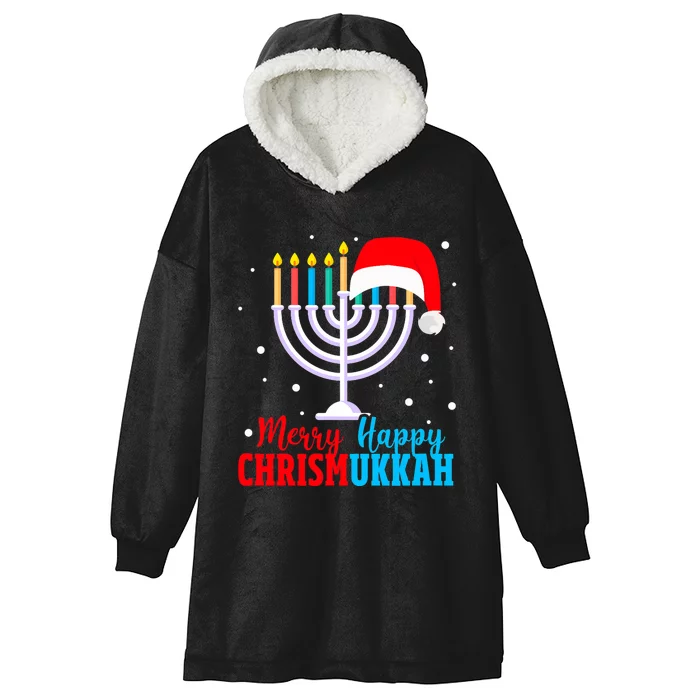 Hanukkah Christmas Funny Merry Happy Chrismukkah Jewish Hooded Wearable Blanket