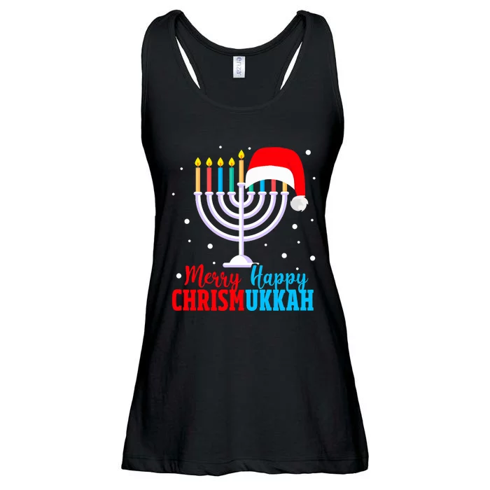 Hanukkah Christmas Funny Merry Happy Chrismukkah Jewish Ladies Essential Flowy Tank