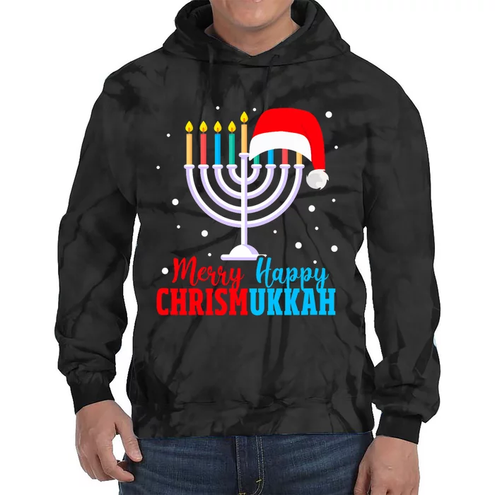 Hanukkah Christmas Funny Merry Happy Chrismukkah Jewish Tie Dye Hoodie