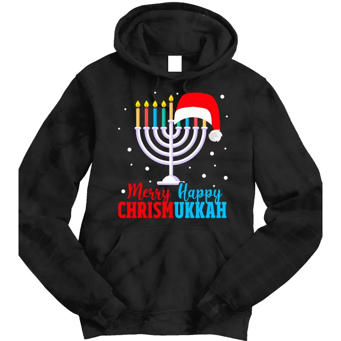 Hanukkah Christmas Funny Merry Happy Chrismukkah Jewish Tie Dye Hoodie