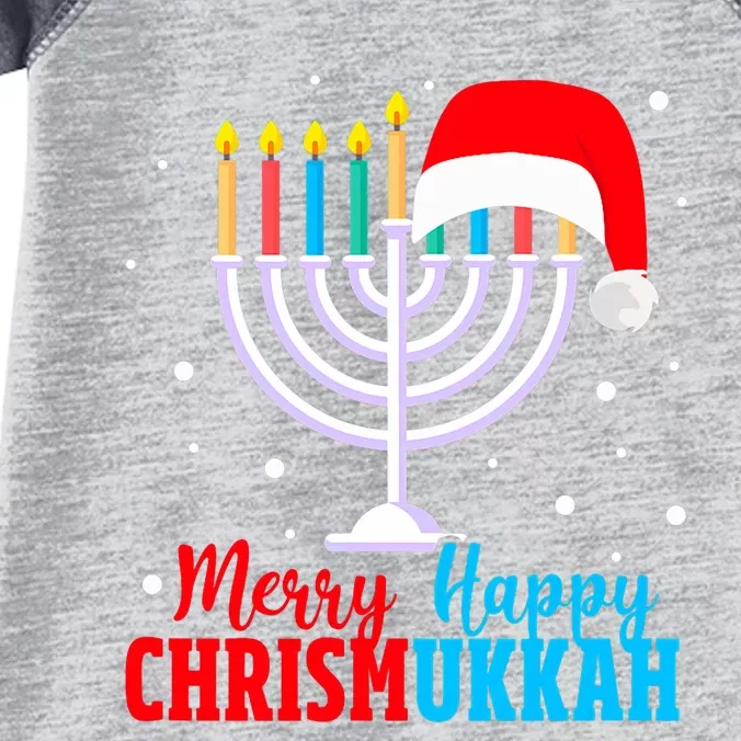 Hanukkah Christmas Funny Merry Happy Chrismukkah Jewish Infant Baby Jersey Bodysuit