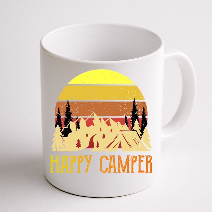 Happy Camper Funny Camping Gift Front & Back Coffee Mug