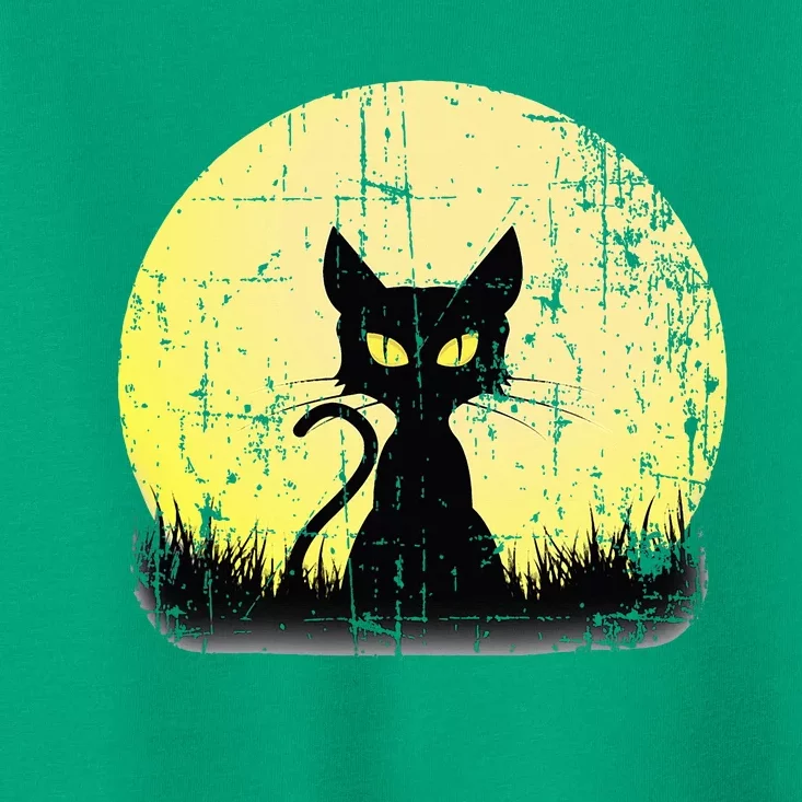 Halloween Cat Full Moon Weathered Toddler T-Shirt