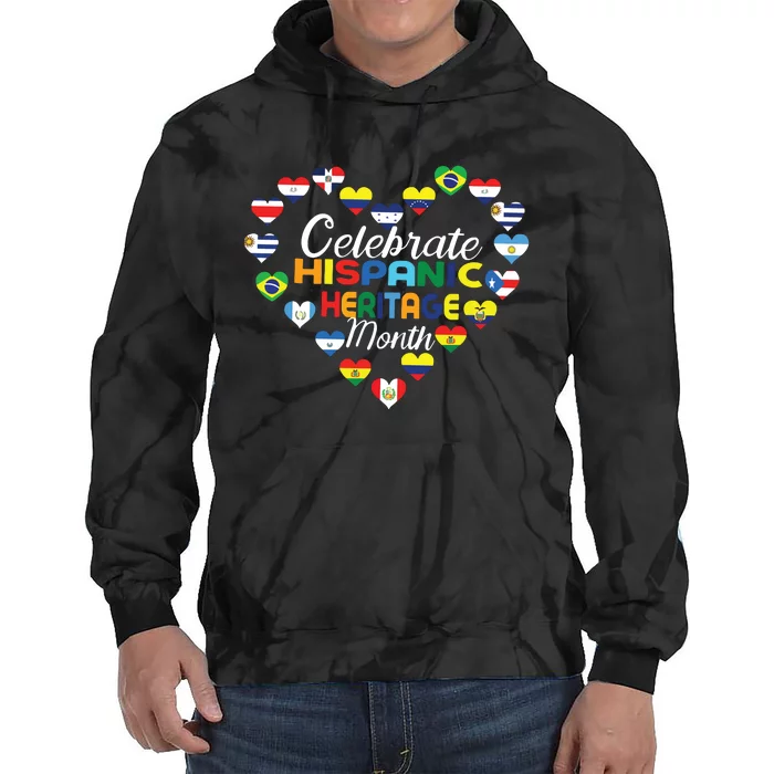 Hispanic Countries Flags Celebrate Hispanic Heritage Month Tie Dye Hoodie