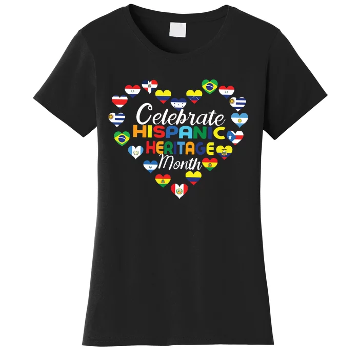 Hispanic Countries Flags Celebrate Hispanic Heritage Month Women's T-Shirt