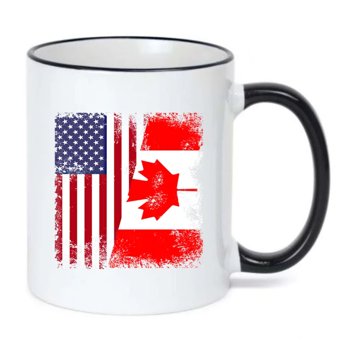 Half Canadian Flag Vintage Canada Usa Gift Great Gift Black Color Changing Mug