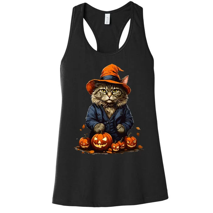 Halloween cats funny cat Halloween Women's Racerback Tank