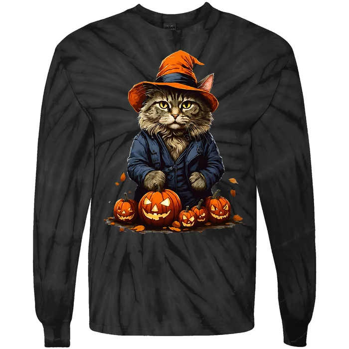 Halloween cats funny cat Halloween Tie-Dye Long Sleeve Shirt