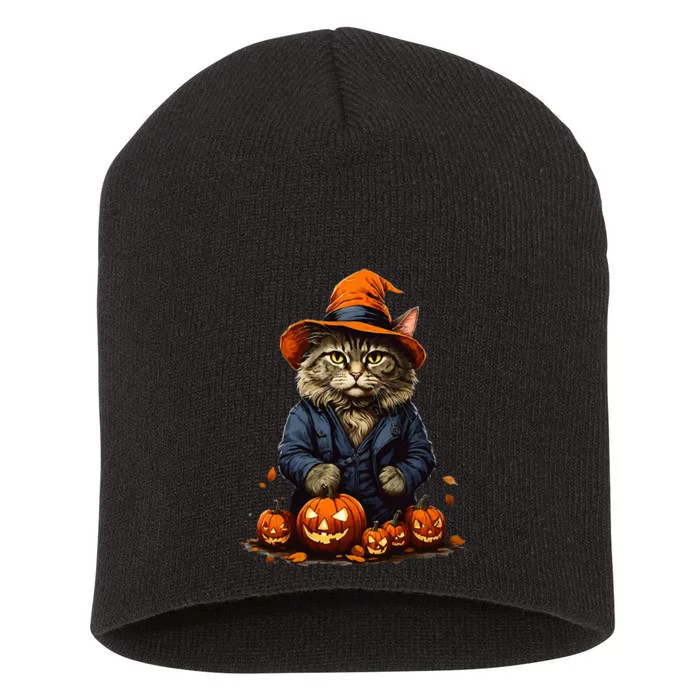 Halloween cats funny cat Halloween Short Acrylic Beanie