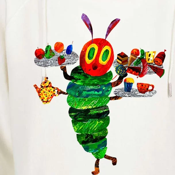 Hungry Caterpillar Funny Reading Book Womens Funnel Neck Pullover Hood