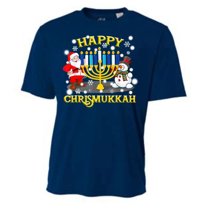 Happy Chrismukkah Funny Hanukkah Christmas Jewish Holiday Cooling Performance Crew T-Shirt