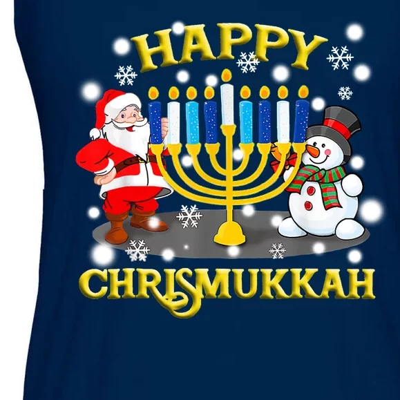 Happy Chrismukkah Funny Hanukkah Christmas Jewish Holiday Ladies Essential Flowy Tank