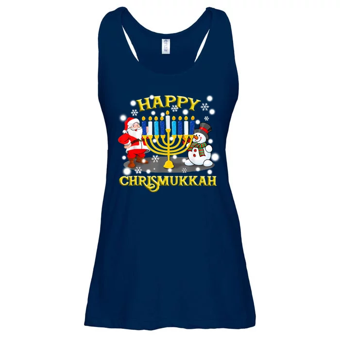 Happy Chrismukkah Funny Hanukkah Christmas Jewish Holiday Ladies Essential Flowy Tank