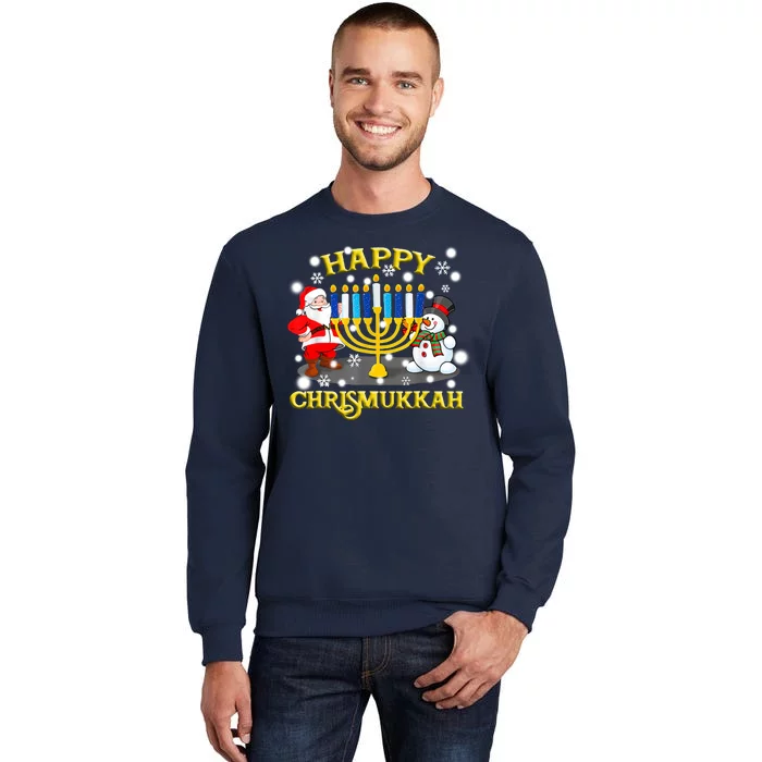 Happy Chrismukkah Funny Hanukkah Christmas Jewish Holiday Tall Sweatshirt