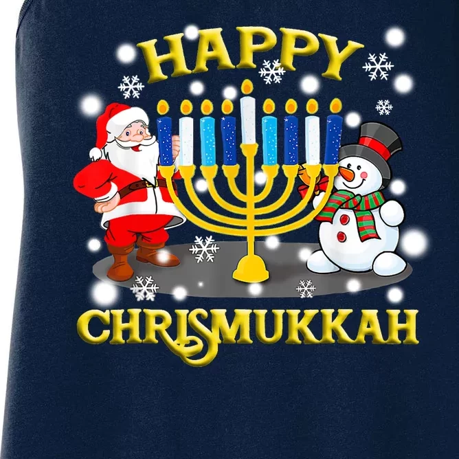 Happy Chrismukkah Funny Hanukkah Christmas Jewish Holiday Women's Racerback Tank