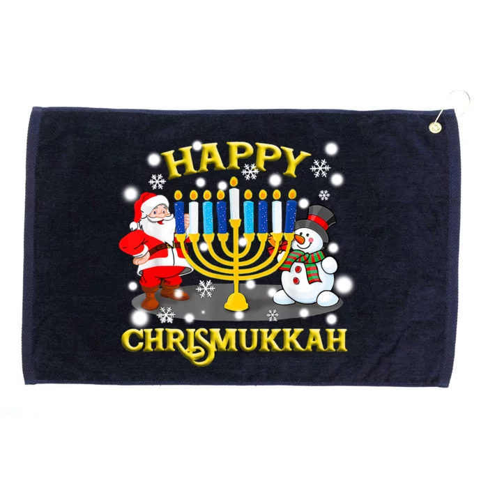 Happy Chrismukkah Funny Hanukkah Christmas Jewish Holiday Grommeted Golf Towel