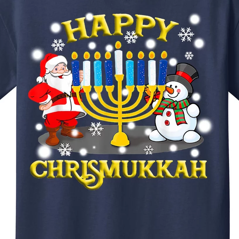 Happy Chrismukkah Funny Hanukkah Christmas Jewish Holiday Kids T-Shirt