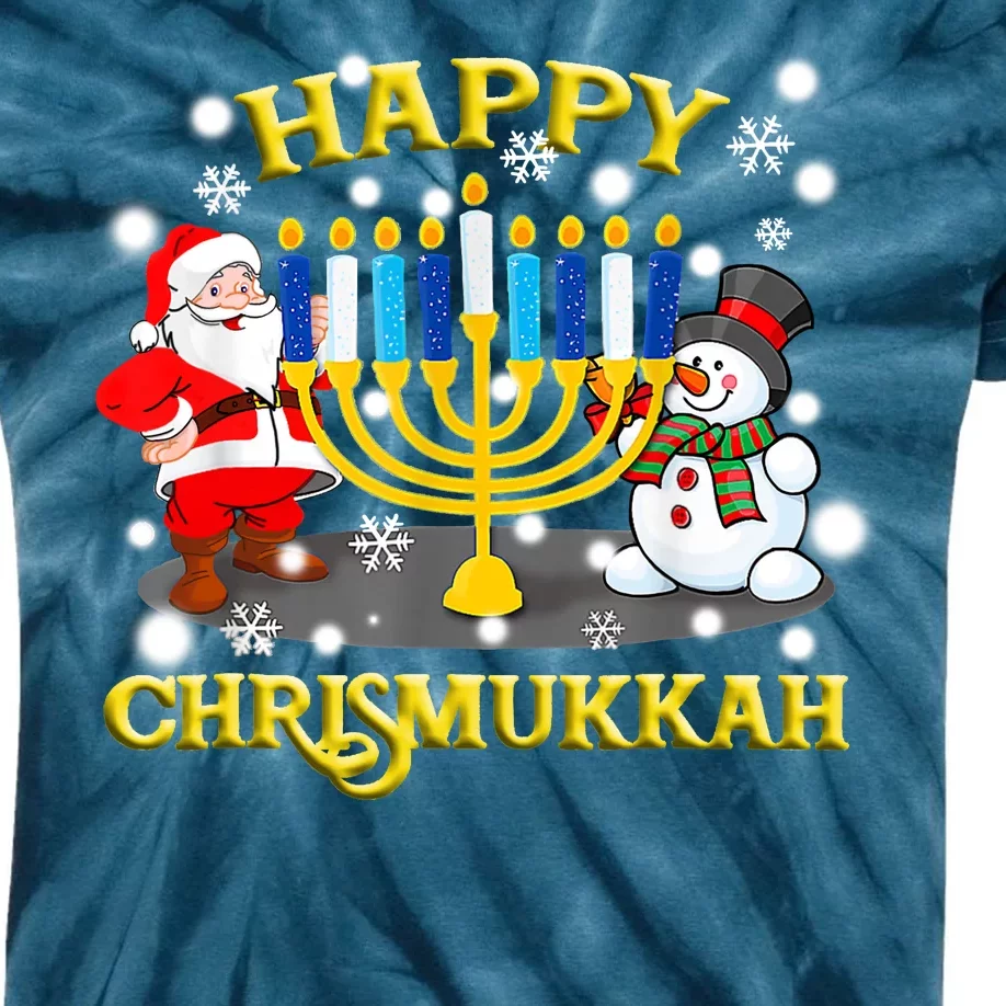 Happy Chrismukkah Funny Hanukkah Christmas Jewish Holiday Kids Tie-Dye T-Shirt