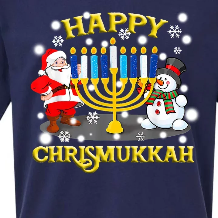 Happy Chrismukkah Funny Hanukkah Christmas Jewish Holiday Sueded Cloud Jersey T-Shirt