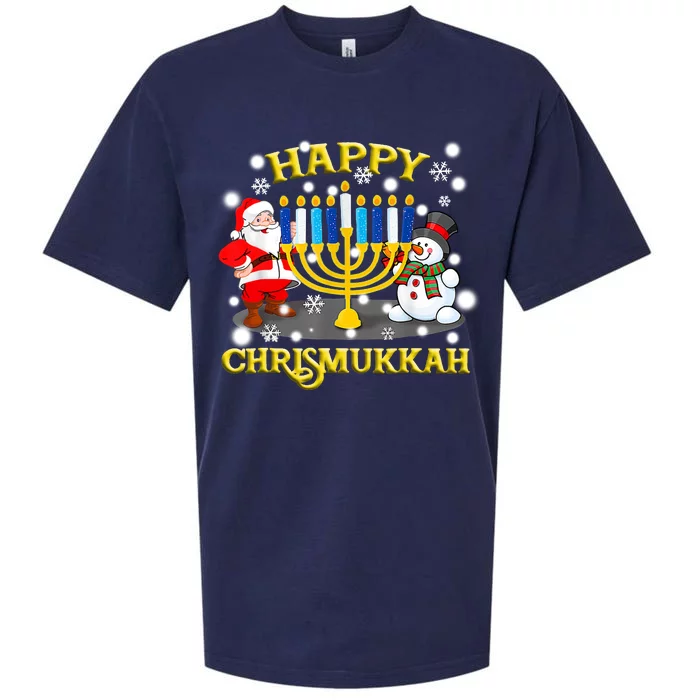 Happy Chrismukkah Funny Hanukkah Christmas Jewish Holiday Sueded Cloud Jersey T-Shirt