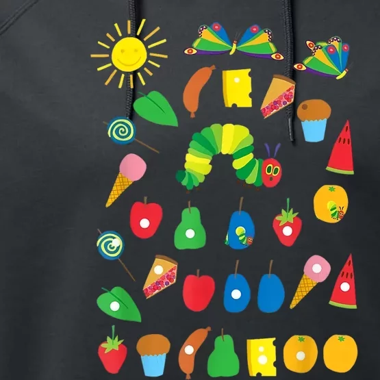 Hungry Caterpillar Fruits Cute Caterpillar Performance Fleece Hoodie