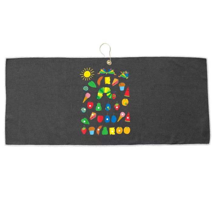 Hungry Caterpillar Fruits Cute Caterpillar Large Microfiber Waffle Golf Towel